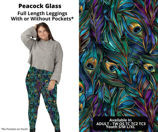 Preorder! Closes 10/24. ETA Dec. Peacock Glass Full Length Leggings w/wo Pockets