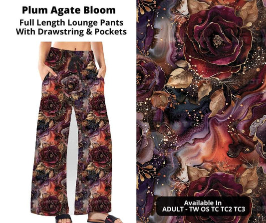 Preorder! Closes 10/24. ETA Dec. Plum Agate Bloom Full Length Lounge Pants