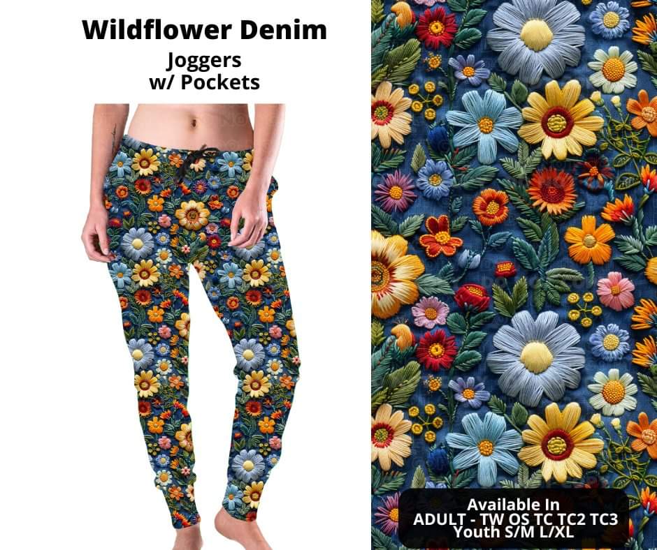 Preorder! Closes 11/6. ETA Jan. Wildflower Denim Joggers