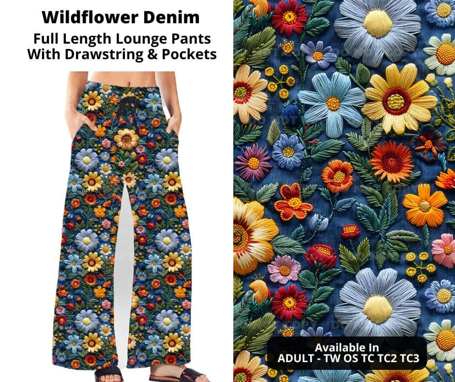 Preorder! Closes 11/6. ETA Jan. Wildflower Denim Full Length Lounge Pants