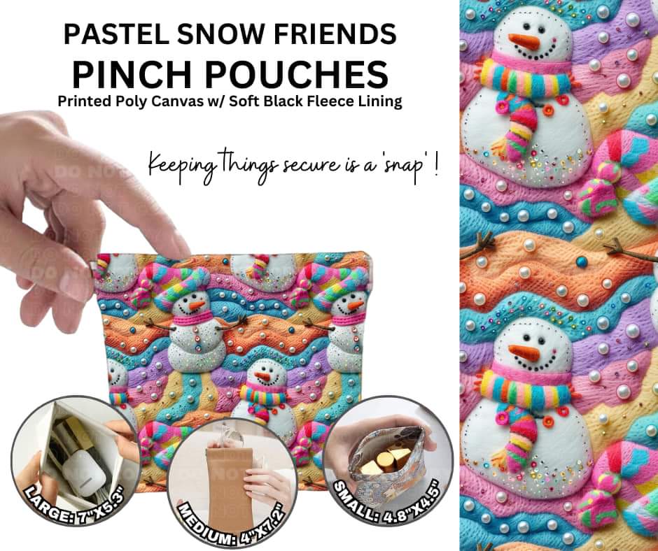 Pastel Snow Friends Pinch Pouches