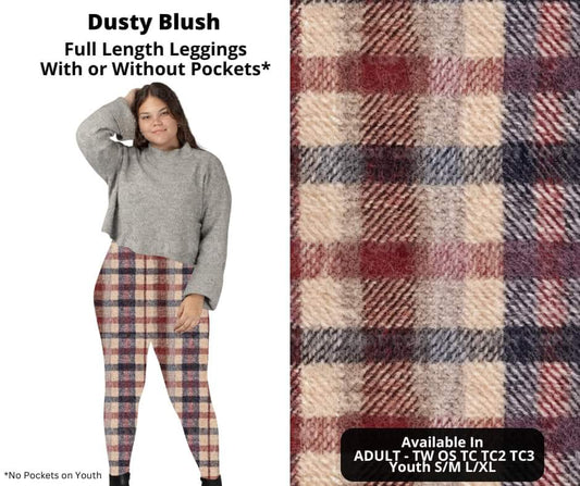 Dusty Blush Full Length Leggings w/ Pockets