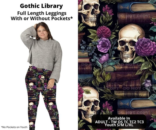 Gothic Library Full Length Leggings w/ Pockets