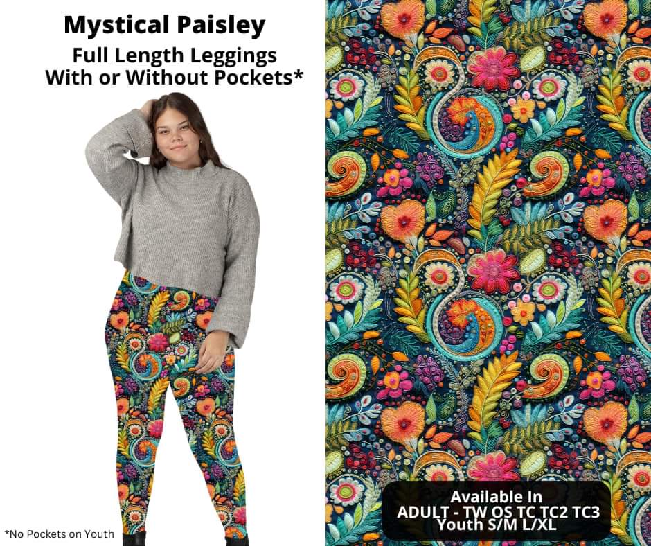 Mystical Paisley Full Length Leggings w/ Pockets