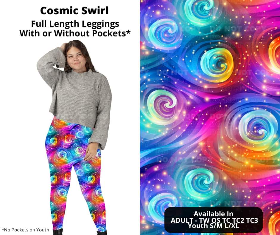 Cosmic Swirl Full Length Leggings w/ Pockets