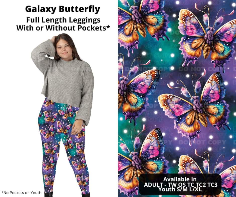 Galaxy Butterfly Full Length Leggings w/ Pockets