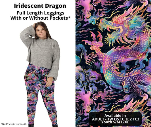 Iridescent Dragon Full Length Leggings w/ Pockets