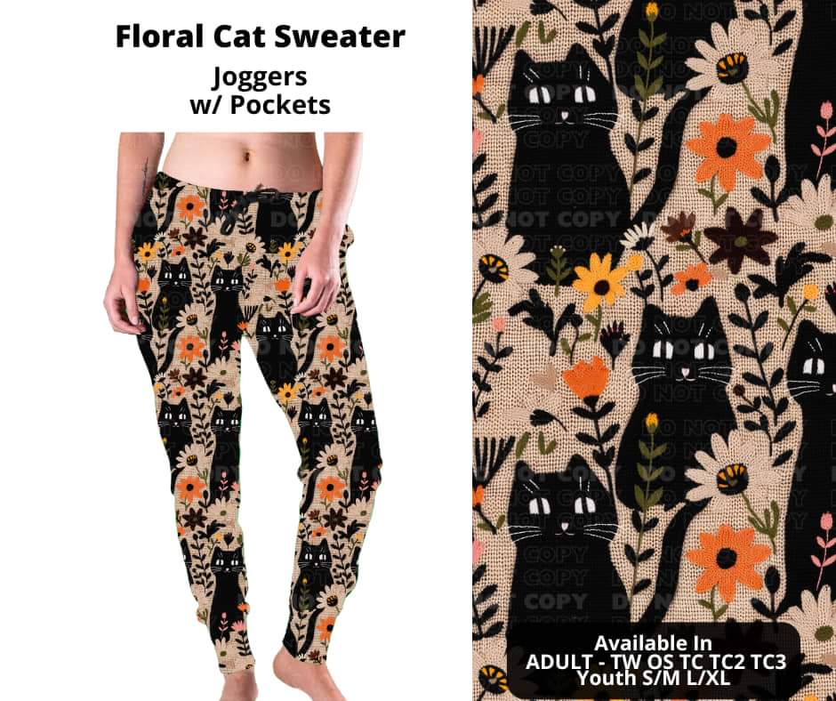 Floral Cat Sweater Joggers