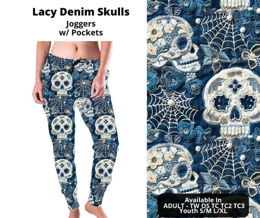 Lacy Denim Skulls Joggers