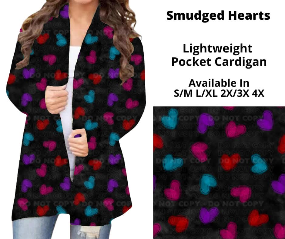 Smudged Hearts Pocket Cardigan