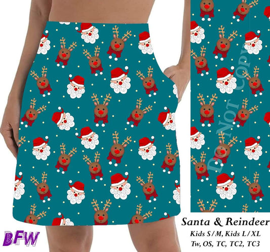 Santa & Reindeer Skort