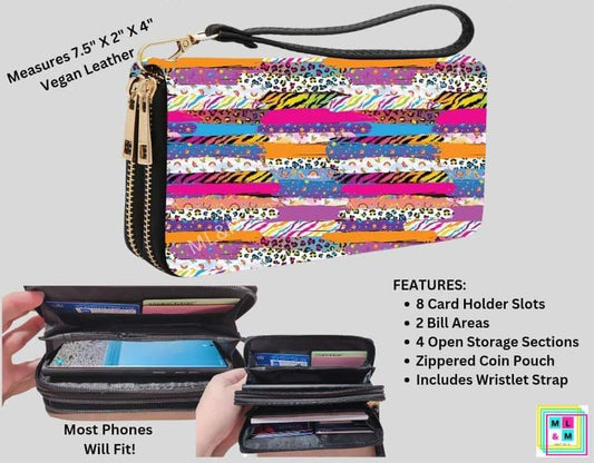 Wild Stripes Double Zipper Wristlet