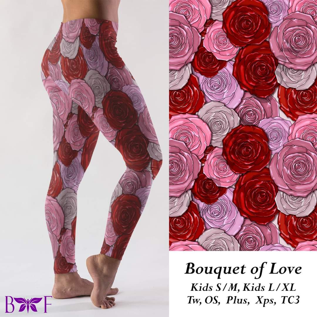 Bouquet of love leggings with pockets