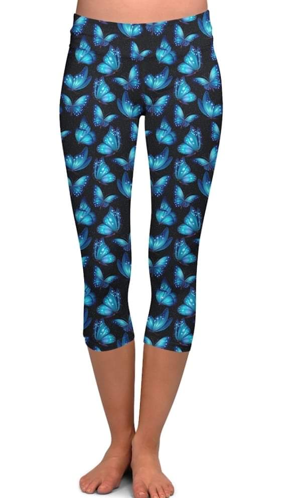 Blue Electric Butterfly leggings