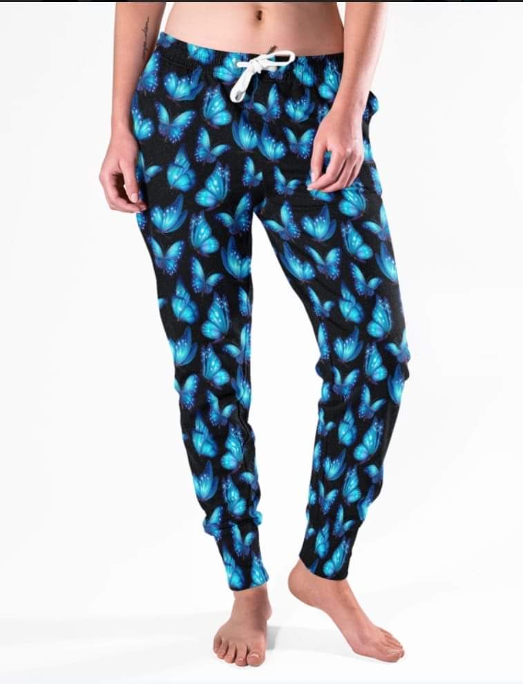 Blue Electric Butterfly leggings