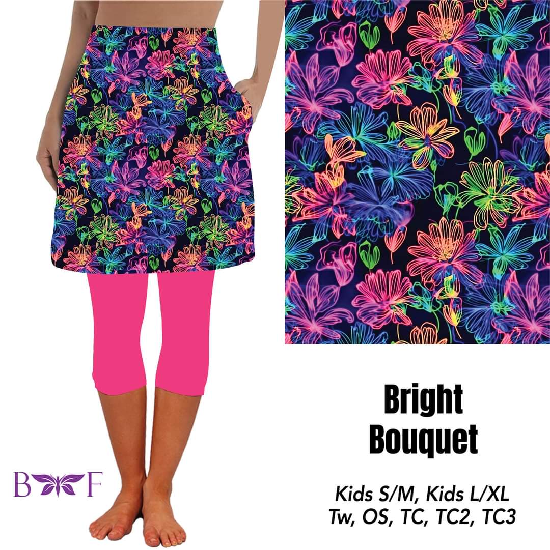 Bright Bouquet Skirted Capris