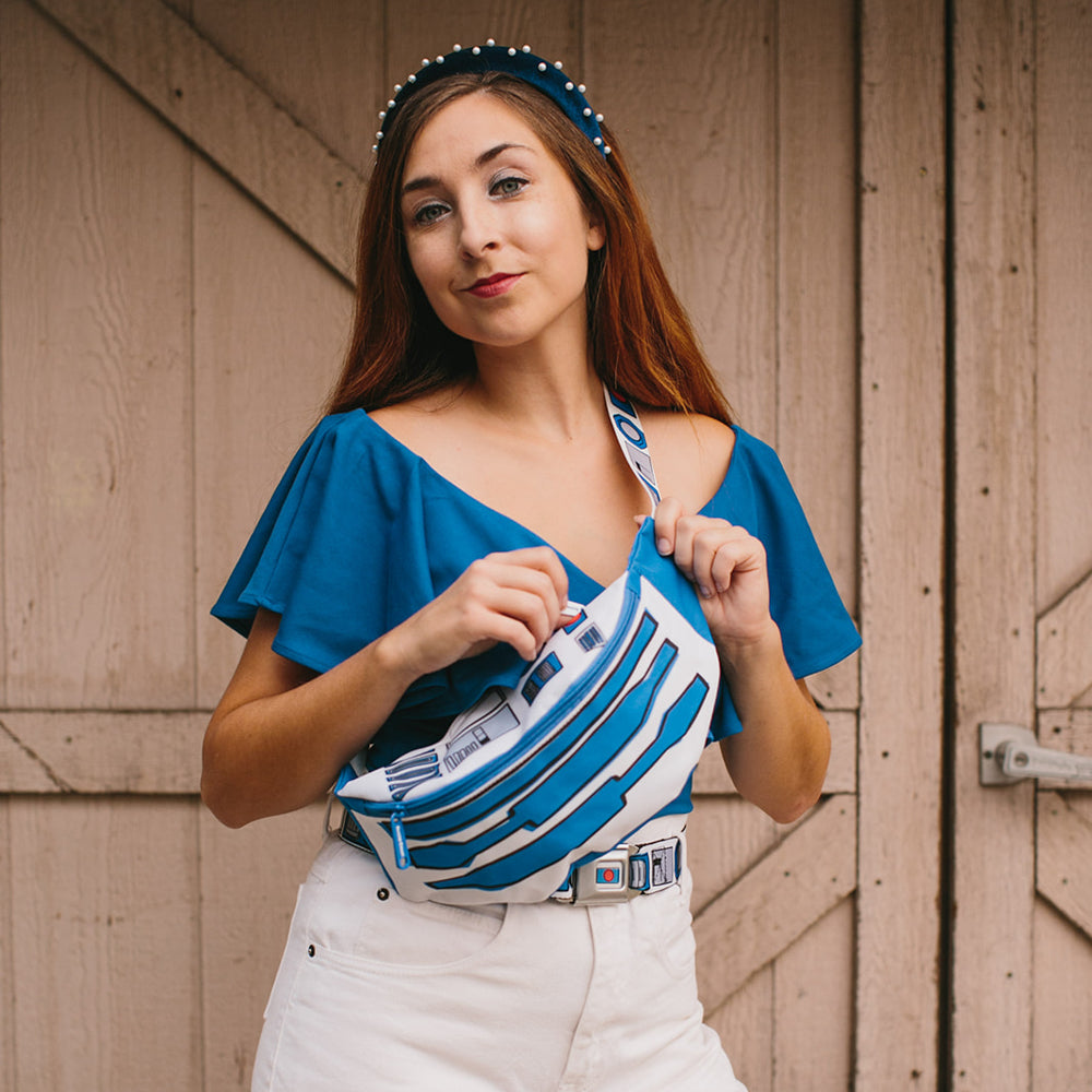 Fanny Pack - Star Wars R2-D2 Bounding White Blue Grays Red