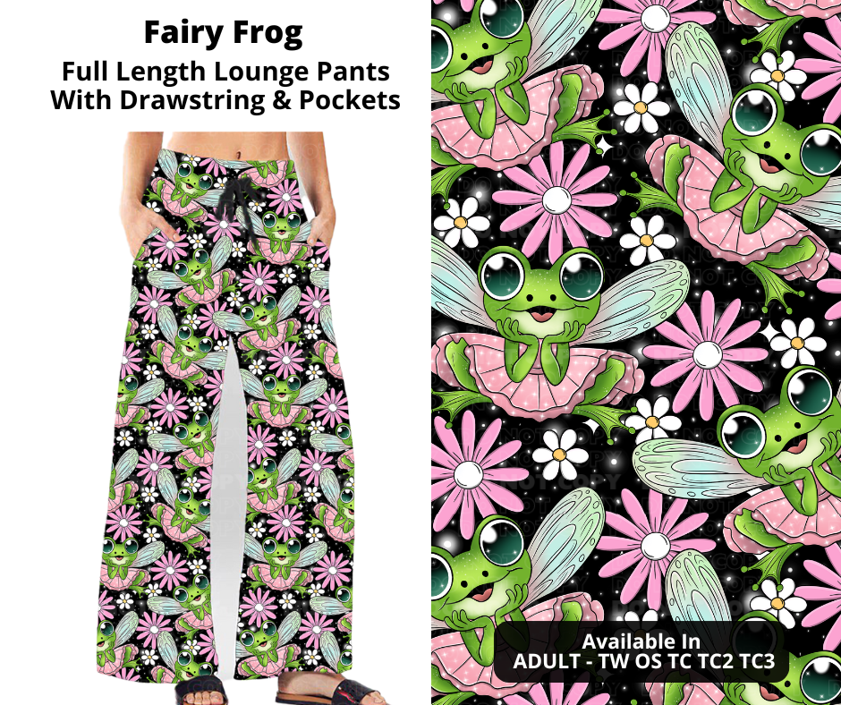 Preorder! Closes 11/21. ETA Jan. Fairy Frog Full Length Lounge Pants