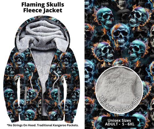 Preorder! Closes 10/21. ETA Jan. Flaming Skulls Jackets