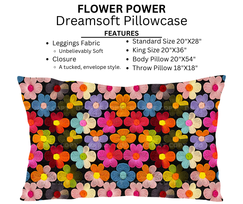 Preorder! Closes 11/13. ETA Jan. Flower Power Dreamsoft Pillowcases