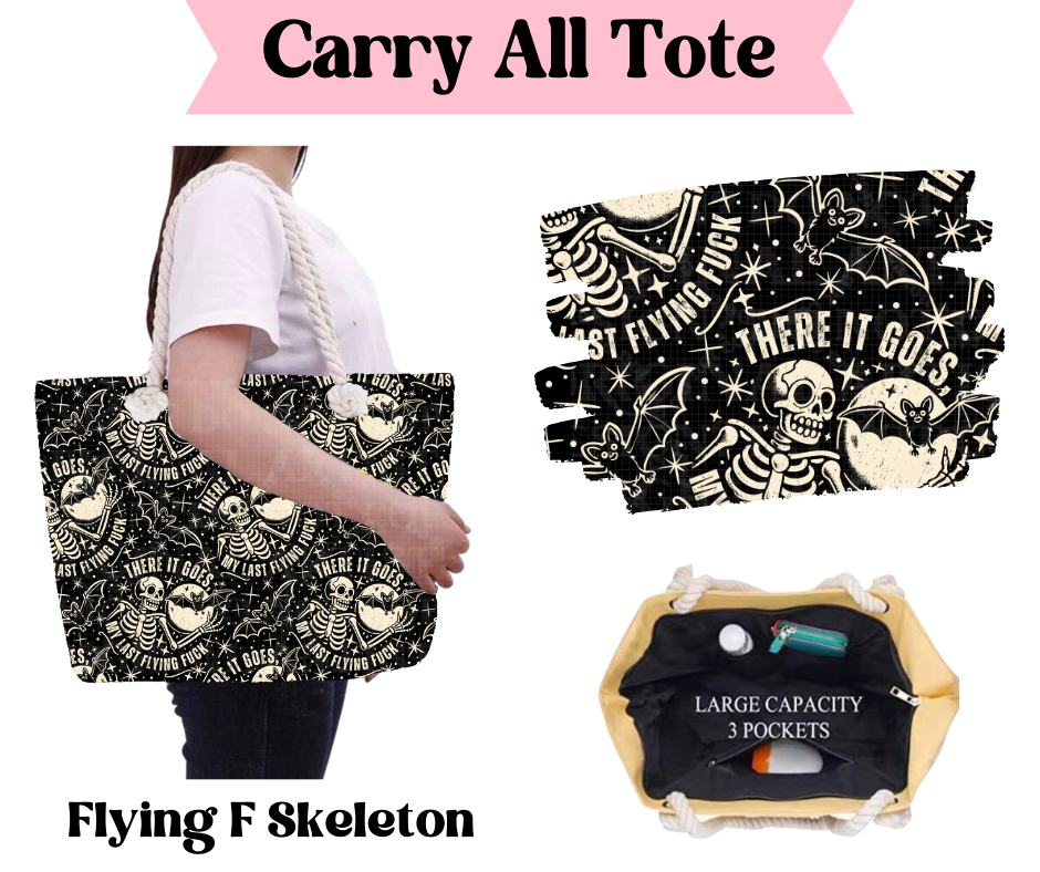 Preorder! Closes 3/31. ETA June. Flying F Skeleton Carry All Tote