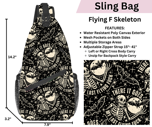 Preorder! Closes 3/12. ETA June. Flying F Skeleton Sling Bag