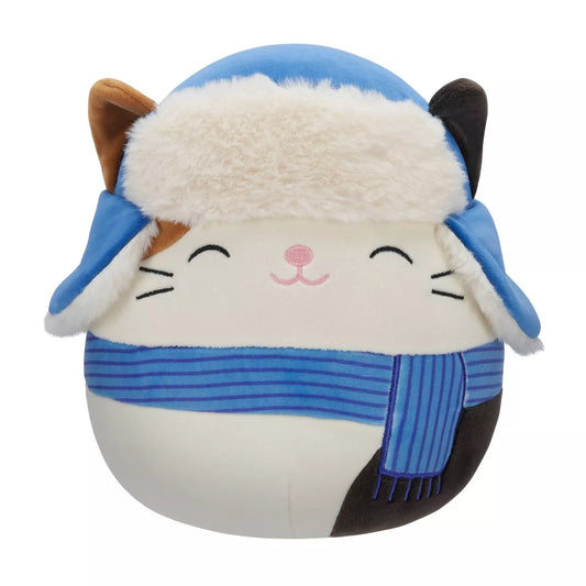 Squishmallows Cam the Calico Cat Wearing Winter Hat and Scarf 8" 2023 Christmas Edition Stuffed Plush