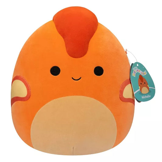 Squishmallows 11" Nichelle the Orange Dinosaur with Fuzzy Head Plush Toy