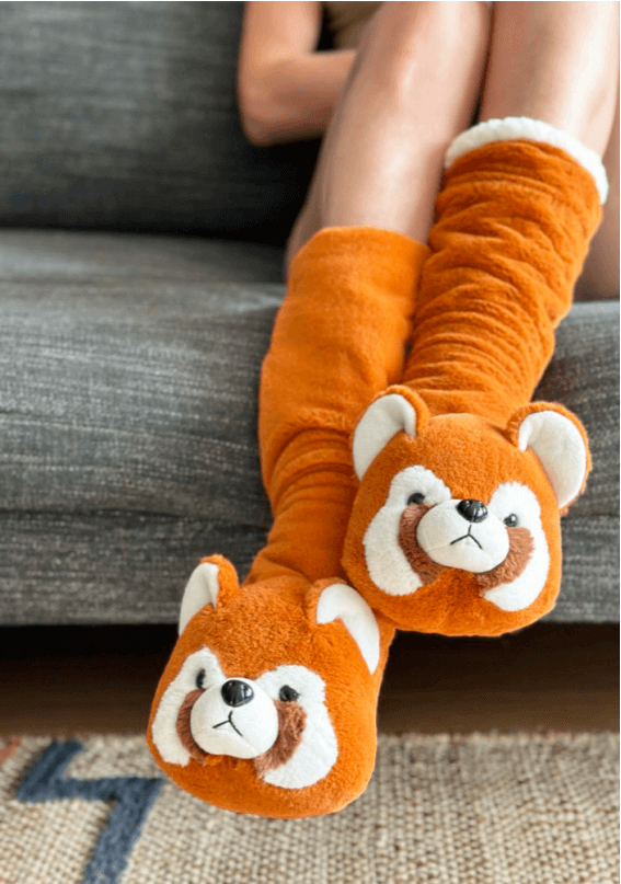 Red Panda Slipper Socks