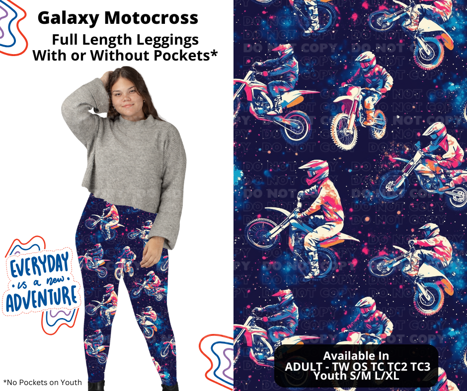 Preorder! Closes 12/26. ETA March. Galaxy Motocross Full Length Leggings w/wo Pockets