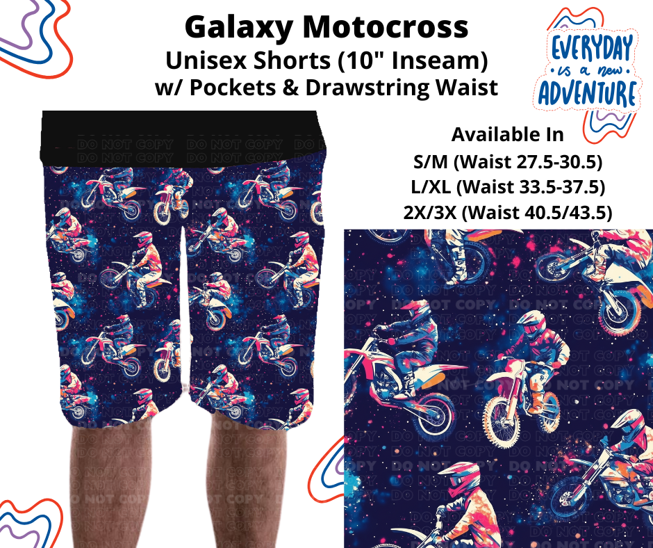 Preorder! Closes 12/26. ETA March. Galaxy Motocross Unisex Shorts