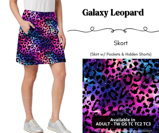 Preorder! Closes 4/7. ETA July. Galaxy Leopard Skort