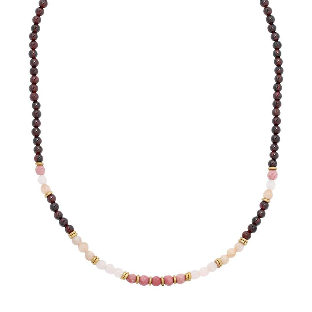 "Love and Self Love" Garnet and Rose Quartz Delicate Necklace