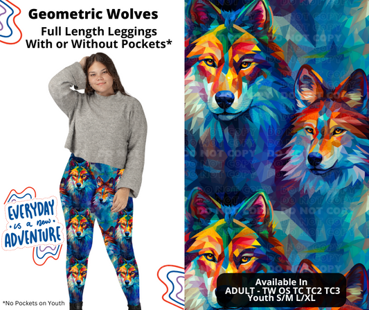 Preorder! Closes 12/26. ETA March. Geometric Wolves Full Length Leggings w/wo Pockets