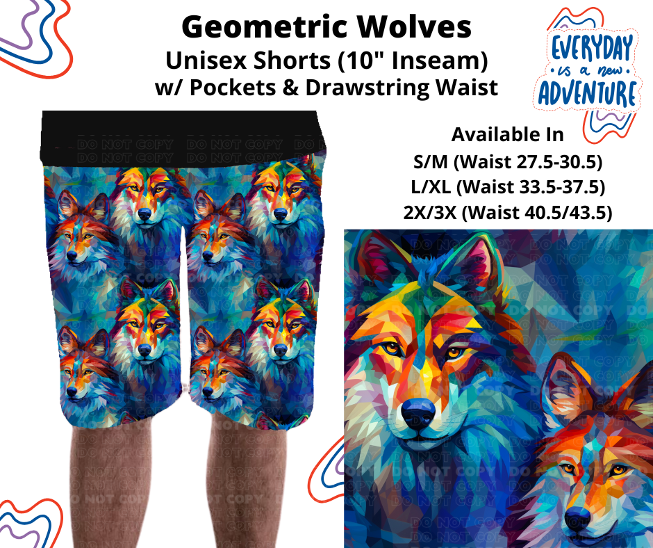 Preorder! Closes 12/26. ETA March. Geometric Wolves Unisex Shorts