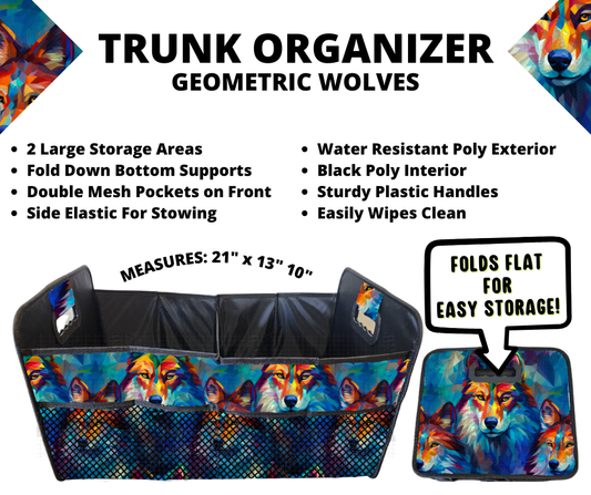 Preorder! Closes 3/10. ETA June. Geometric Wolves Trunk Organizer