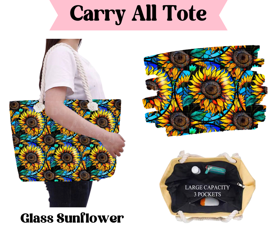 Preorder! Closes 3/31. ETA June. Glass Sunflower Carry All Tote