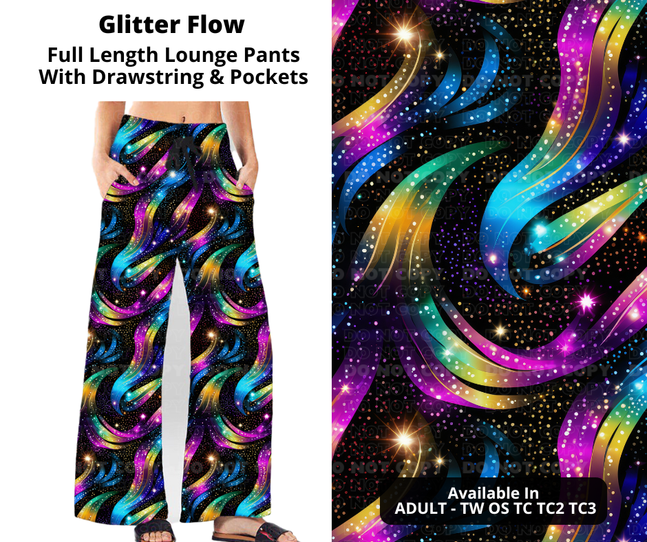 Preorder! Closes 10/31. ETA Jan. Glitter Flow Full Length Lounge Pants