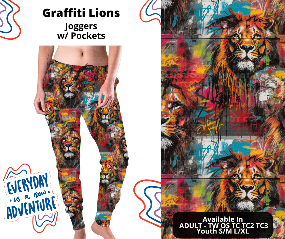 Preorder! Closes 12/26. ETA March. Graffiti Lions Joggers