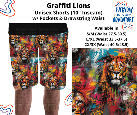 Preorder! Closes 12/26. ETA March. Graffiti Lions Unisex Shorts