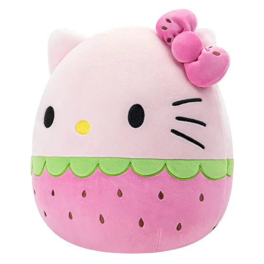 Squishmallows Hello Kitty Pink Strawberry Wearing Bow 12" Sanrio Collection Stuffed Plush