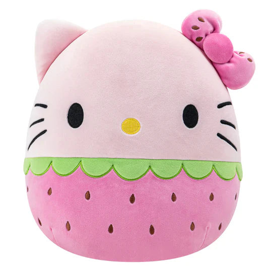 Squishmallows Hello Kitty Pink Strawberry Wearing Bow 12" Sanrio Collection Stuffed Plush