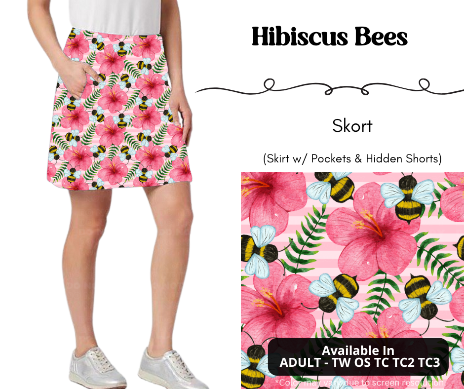 Preorder! Closes 4/7. ETA July. Hibiscus Bees Skort