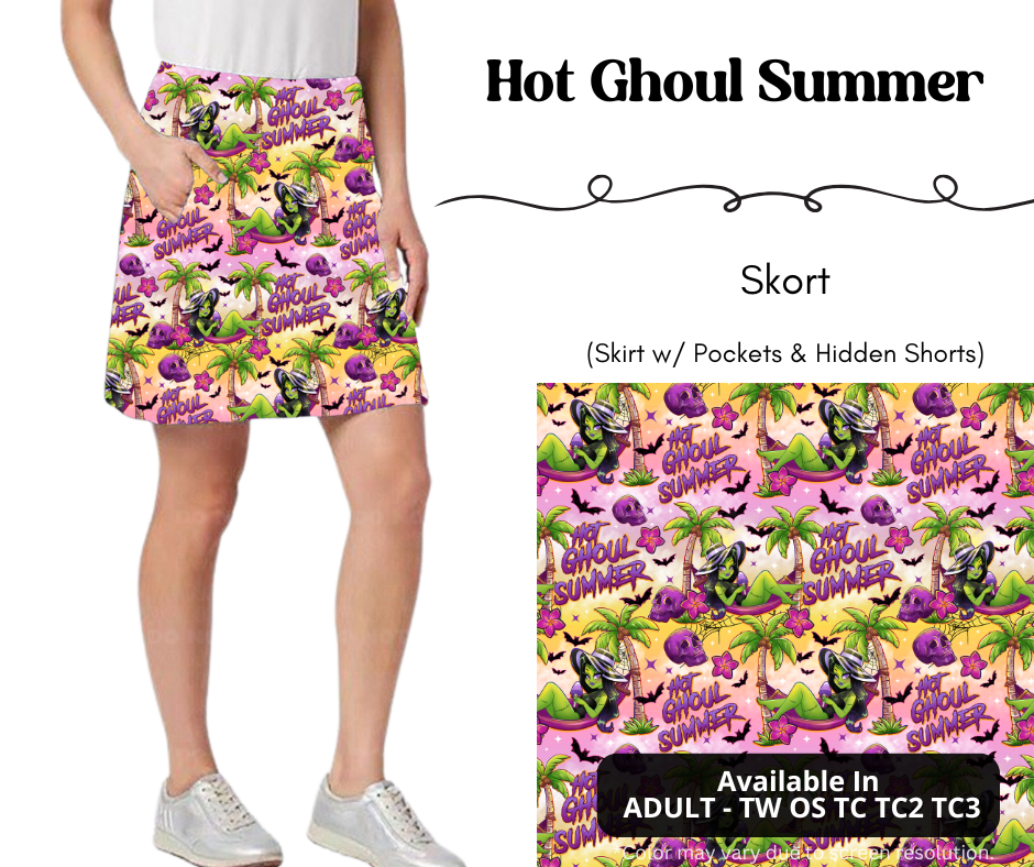 Preorder! Closes 4/7. ETA July. Hot Ghoul Summer Skort