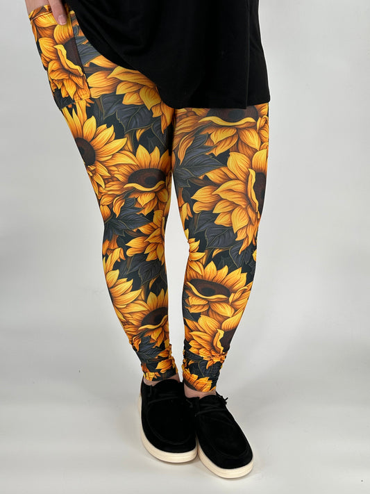 Sunflower Leggings w/ Pockets