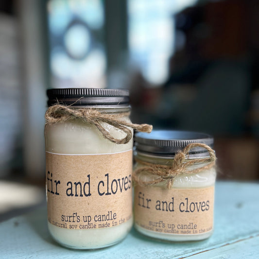 Fir and Cloves Mason Jar Candle - Brown Bag Collection