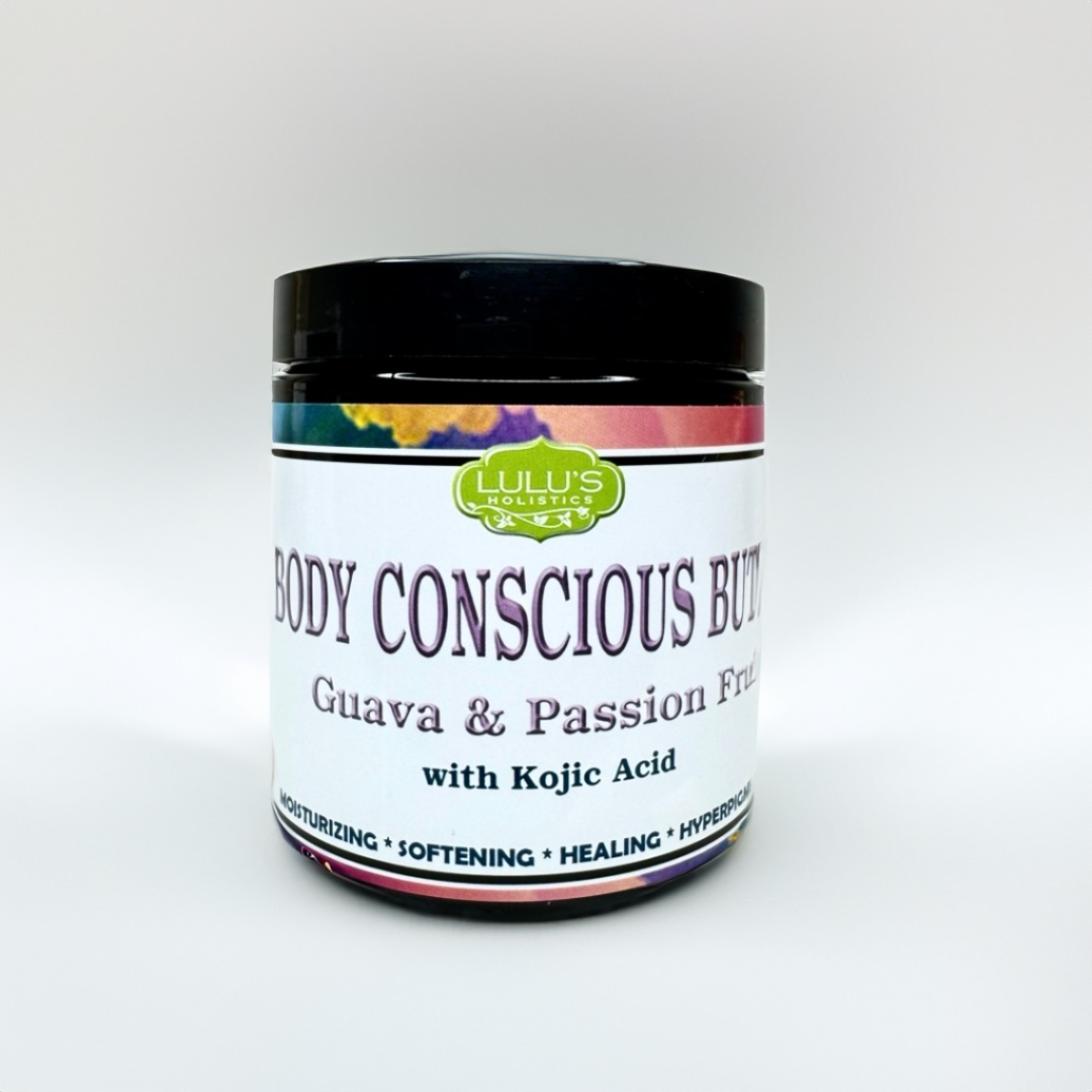 Guava Passion Fruit & Kojic Acid Body Conscious Butter for Bright, Even, Radiant Skin.