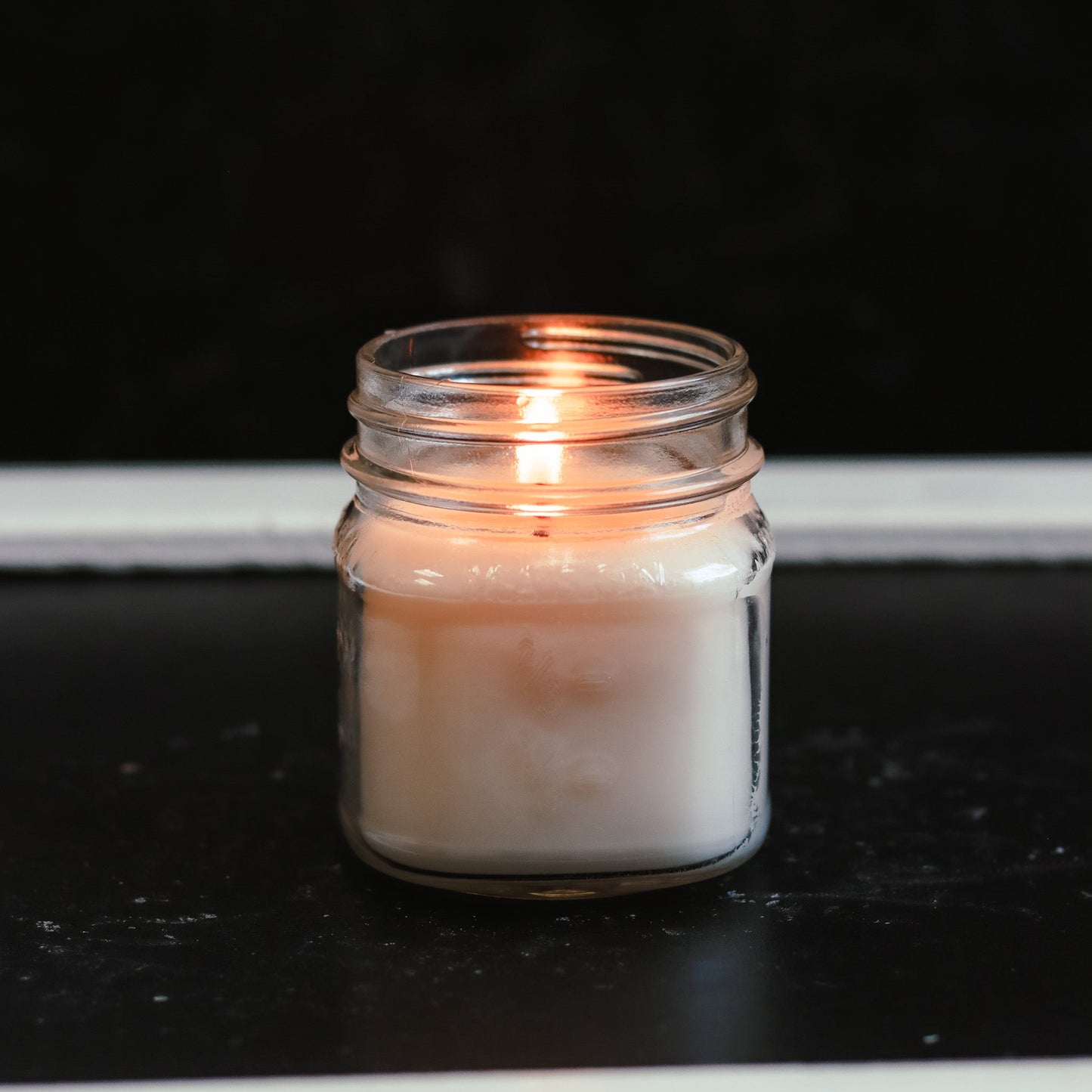 6.5 oz Clear Mason Jar Soy Candle - Christmas Hearth