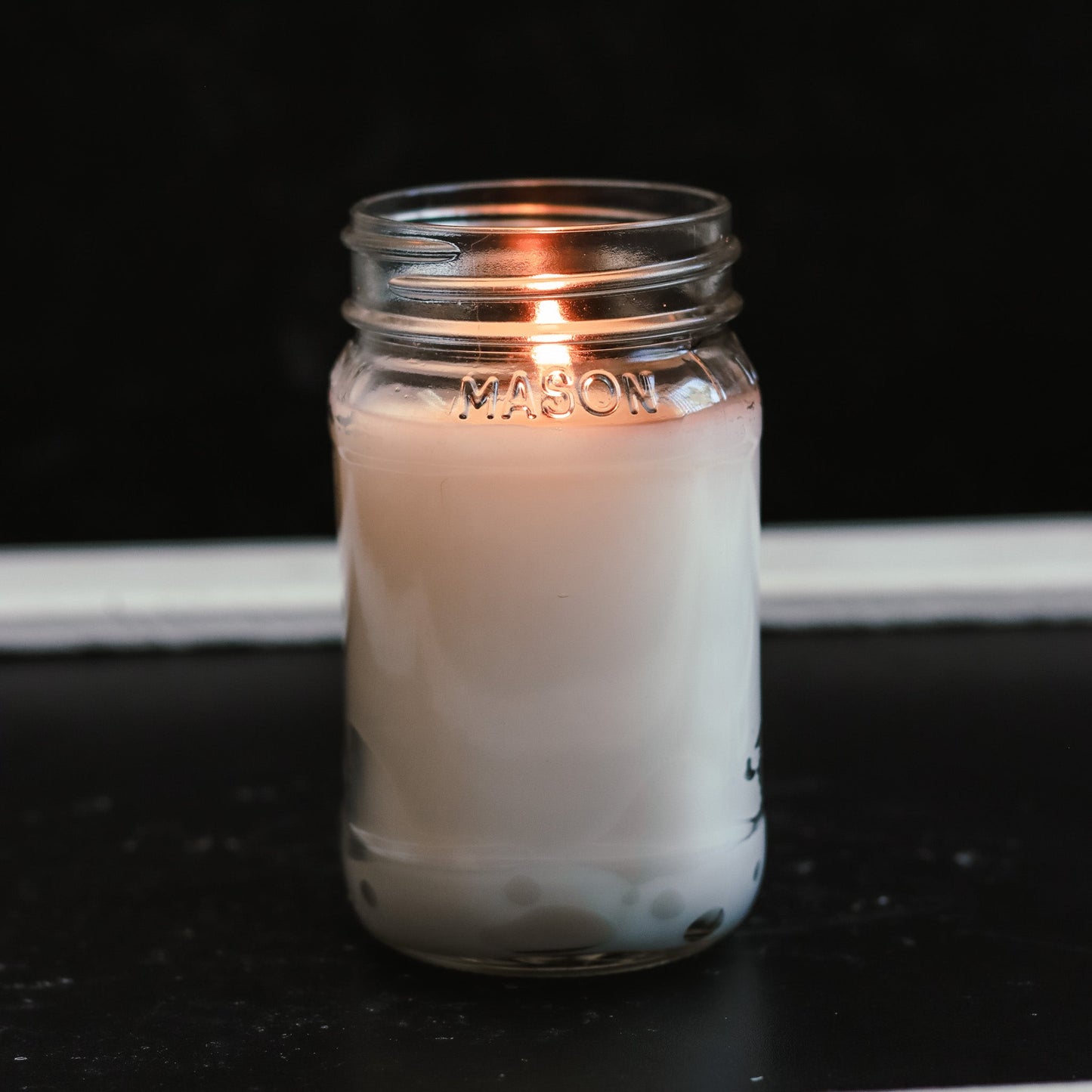 13 oz Clear Mason Jar Soy Candle - Holly Berry