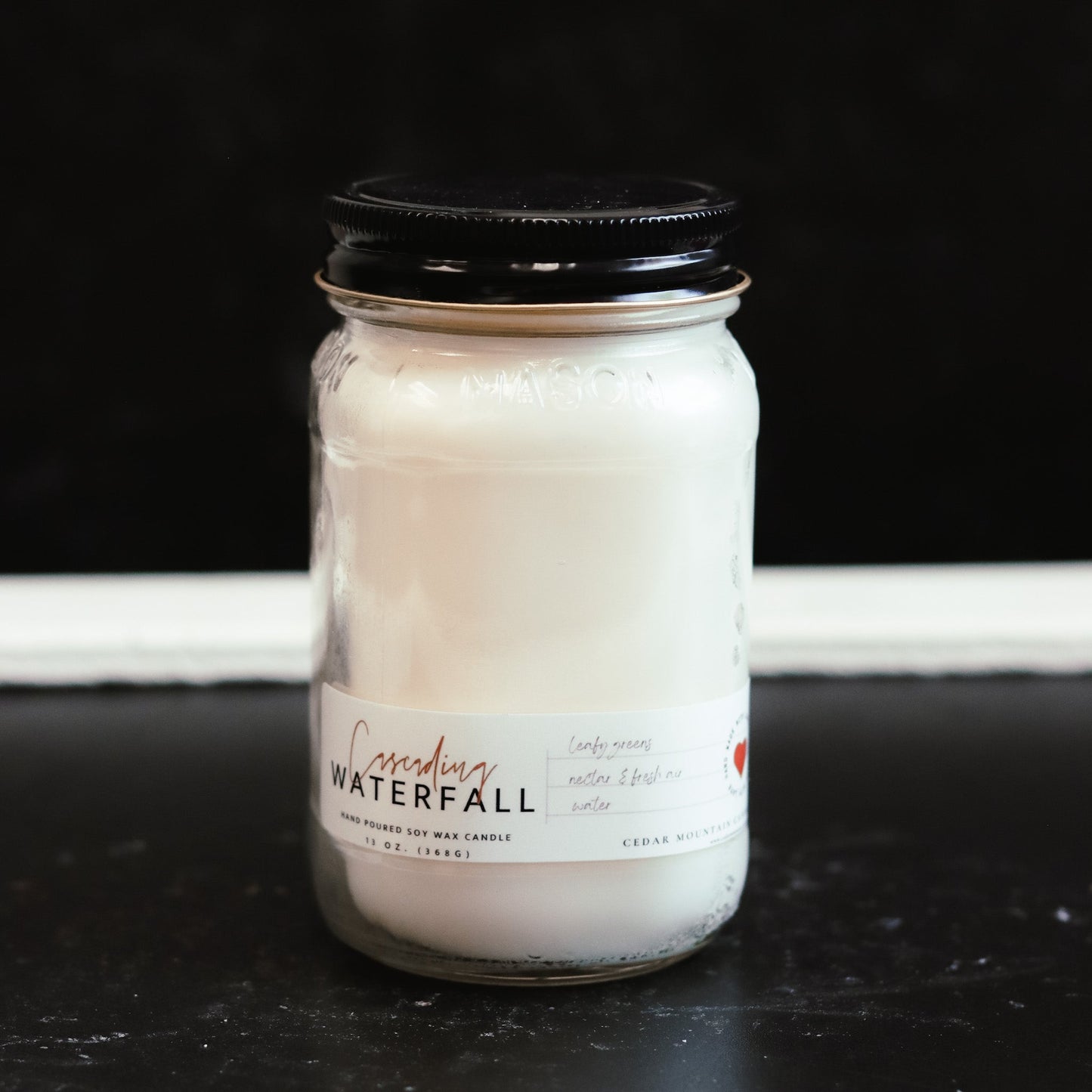 13 oz Clear Mason Jar Soy Candle - Christmas Hearth